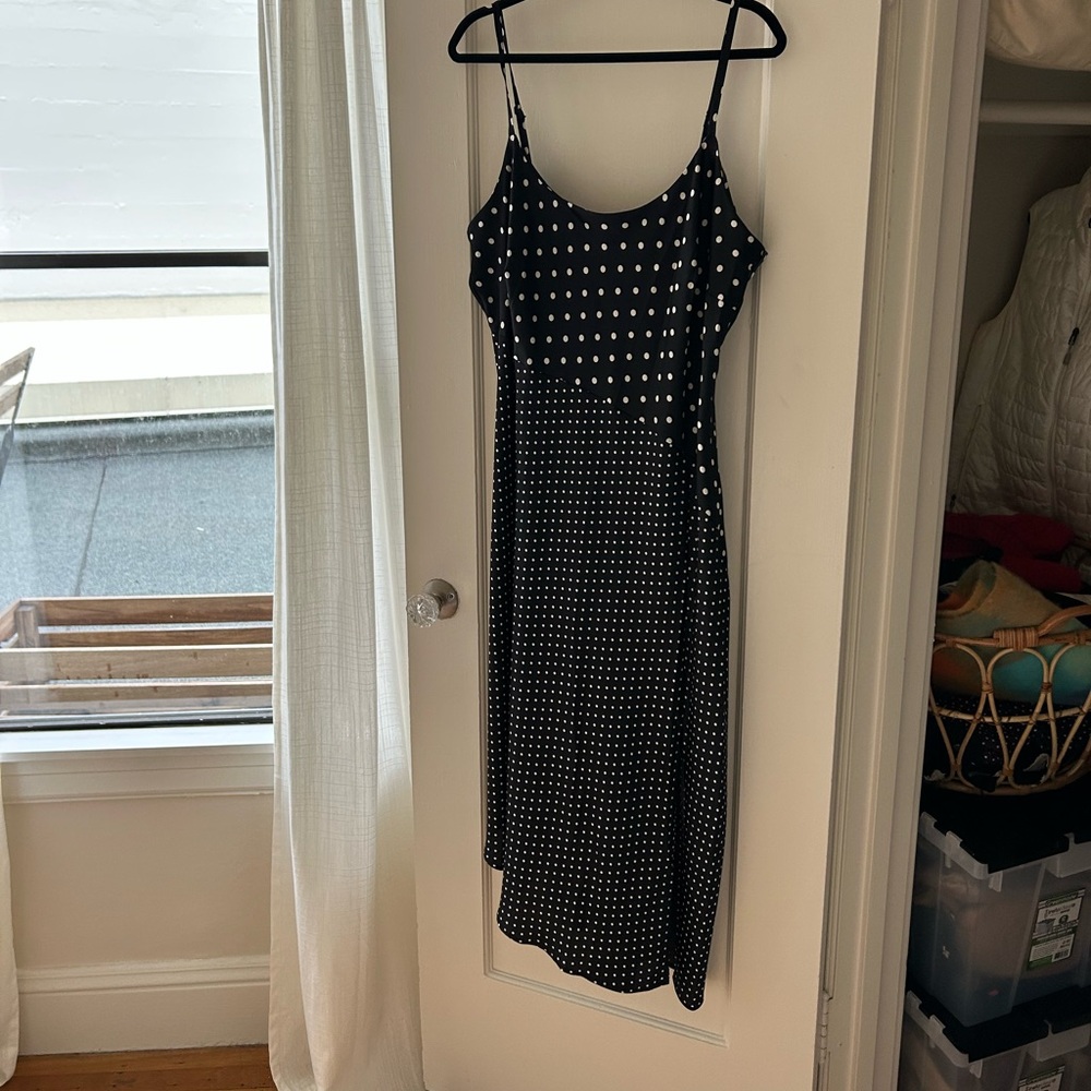 A New Day Asymmetrical Polka Dot Slip Dress in Size XXL